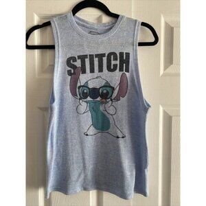 Lilo and Stitch Disney Women's Small Blue Knit Stitch Tank Top
